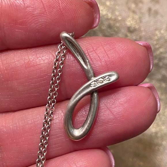 Tiffany & Co. Jewelry - Tiffany & Co Sterling Silver “J” initial necklace with diamonds